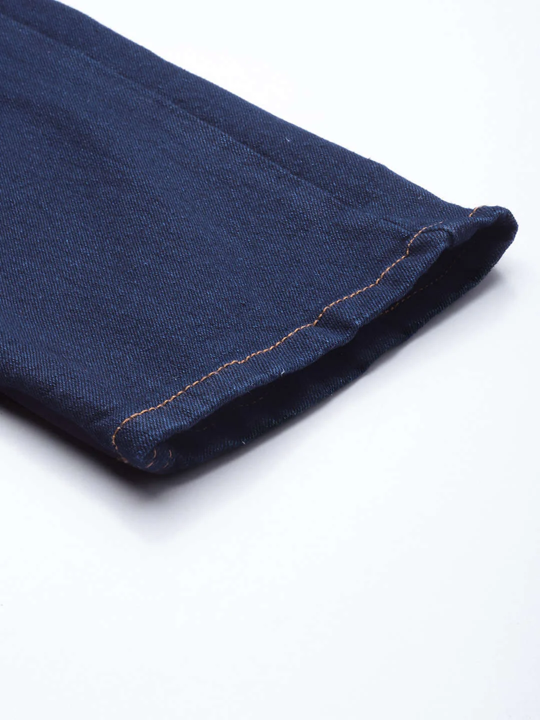 Men's Dark Blue Slim Fit Solid Casual Jeans - Image 7