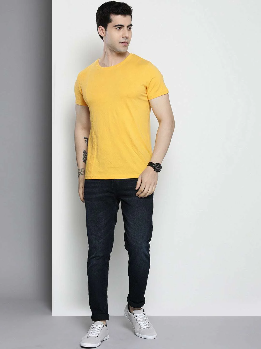 Men's Blue Slim Fit Solid Mid-Rise Stretchable Jeans - Image 4