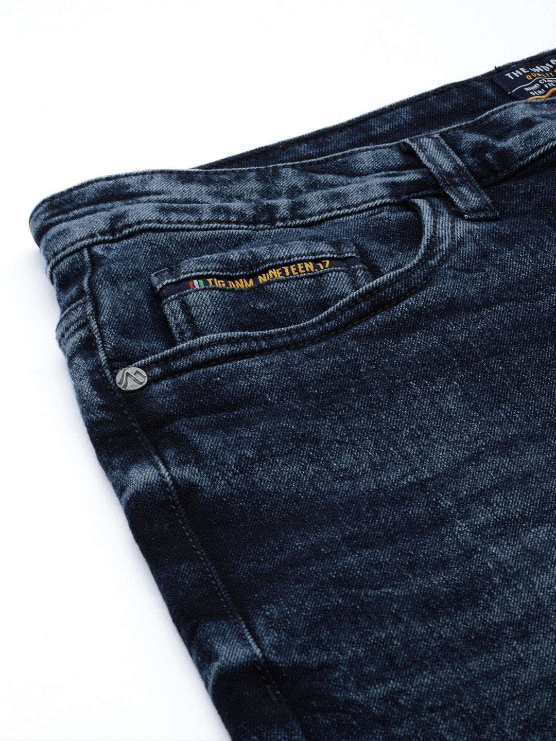Men's Blue Slim Fit Solid Mid-Rise Stretchable Jeans - Image 6