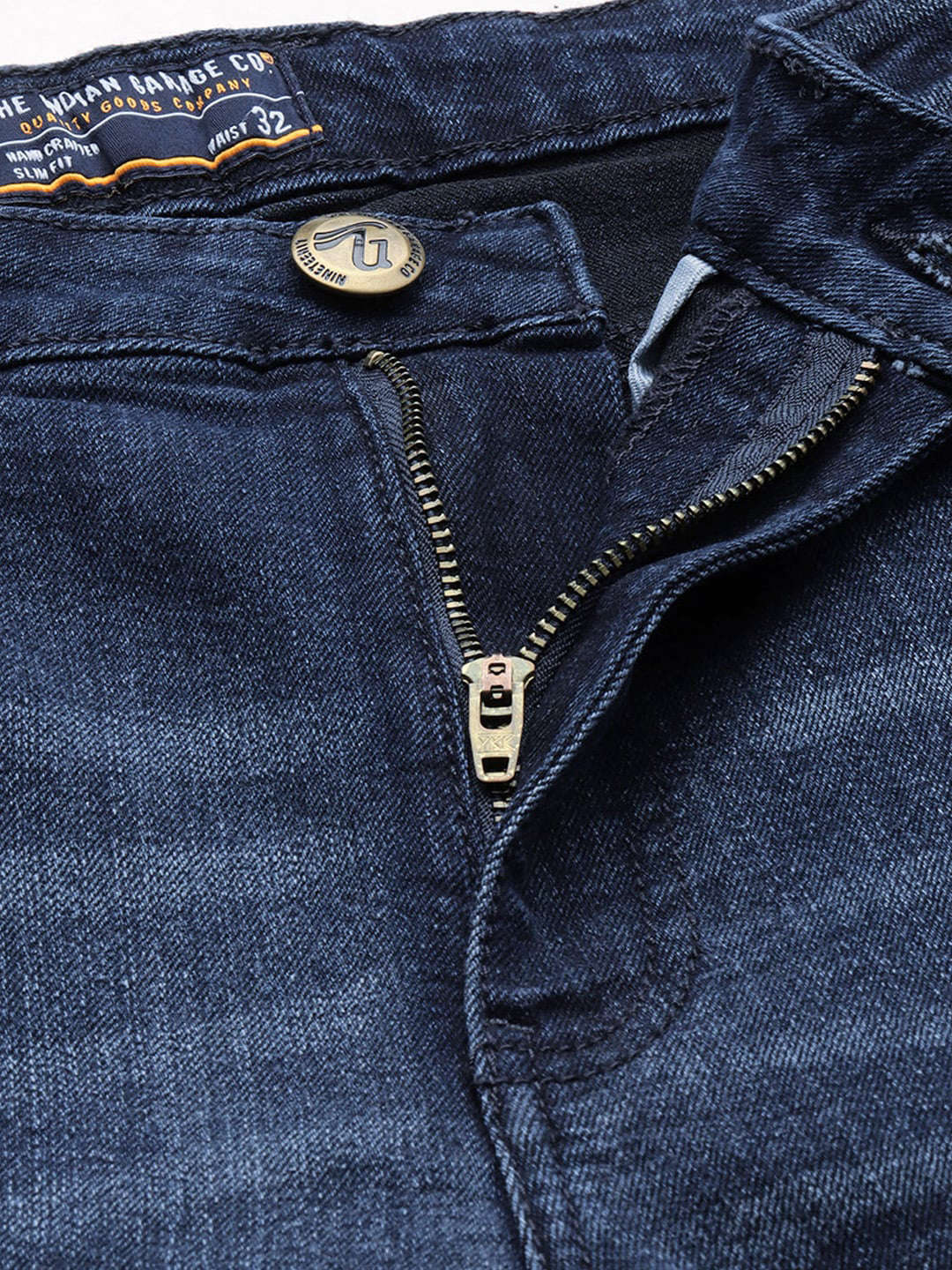 Men's Dark Blue Skinny Fit Solid Casual Jeans - Image 5