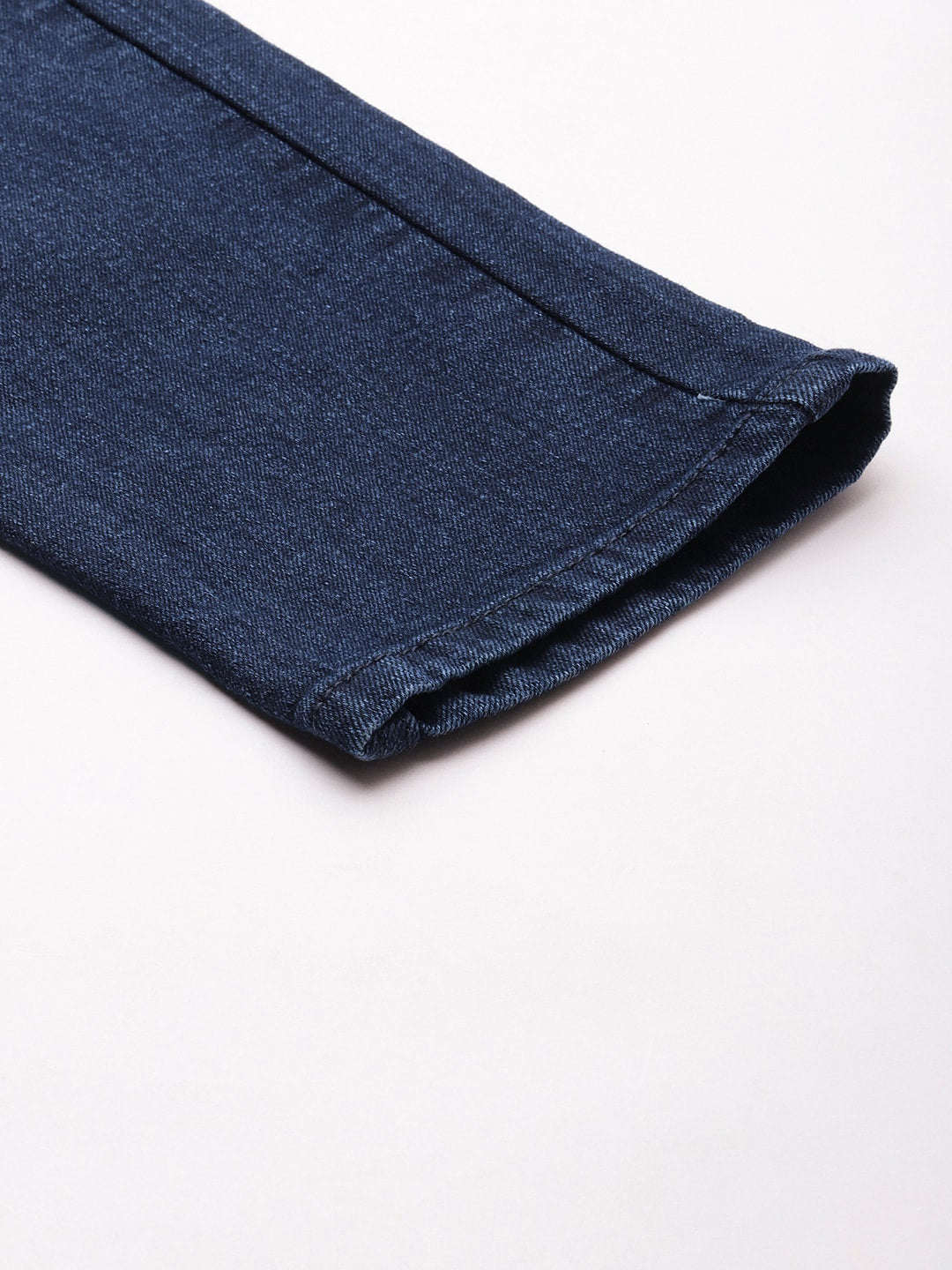 Men's Dark Blue Skinny Fit Solid Casual Jeans - Image 7