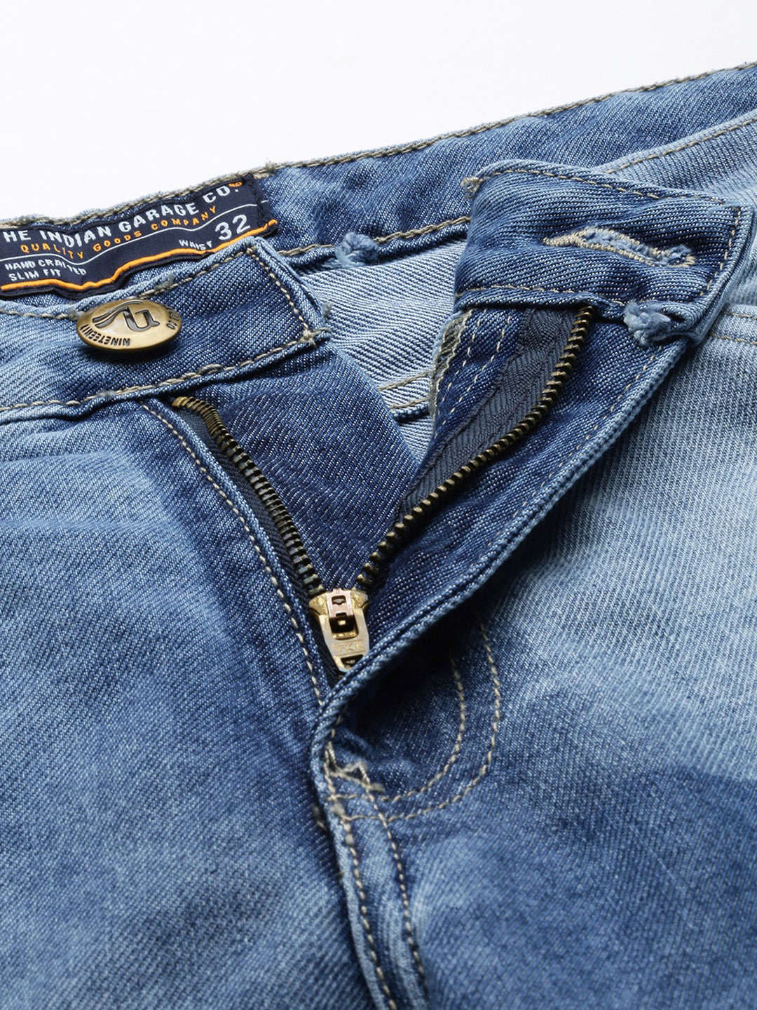 Men's Blue Dad Fit Solid Street Wear Jeans - Image 4