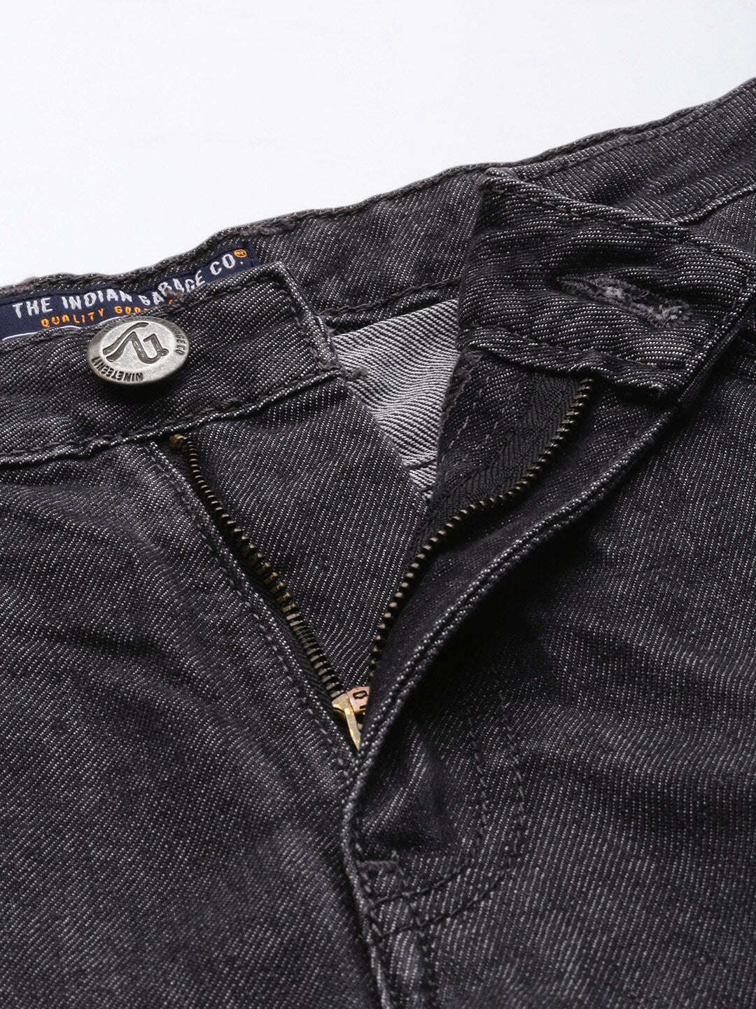 Men's Grey Dad Fit Distressed Mid-Rise Jeans - Image 6