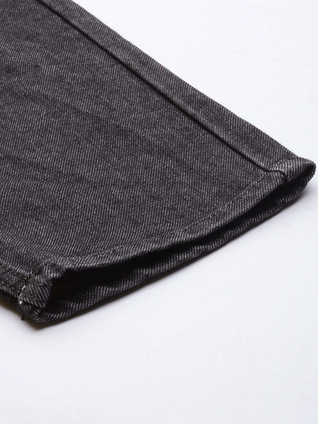 Men's Grey Dad Fit Distressed Mid-Rise Jeans - Image 7