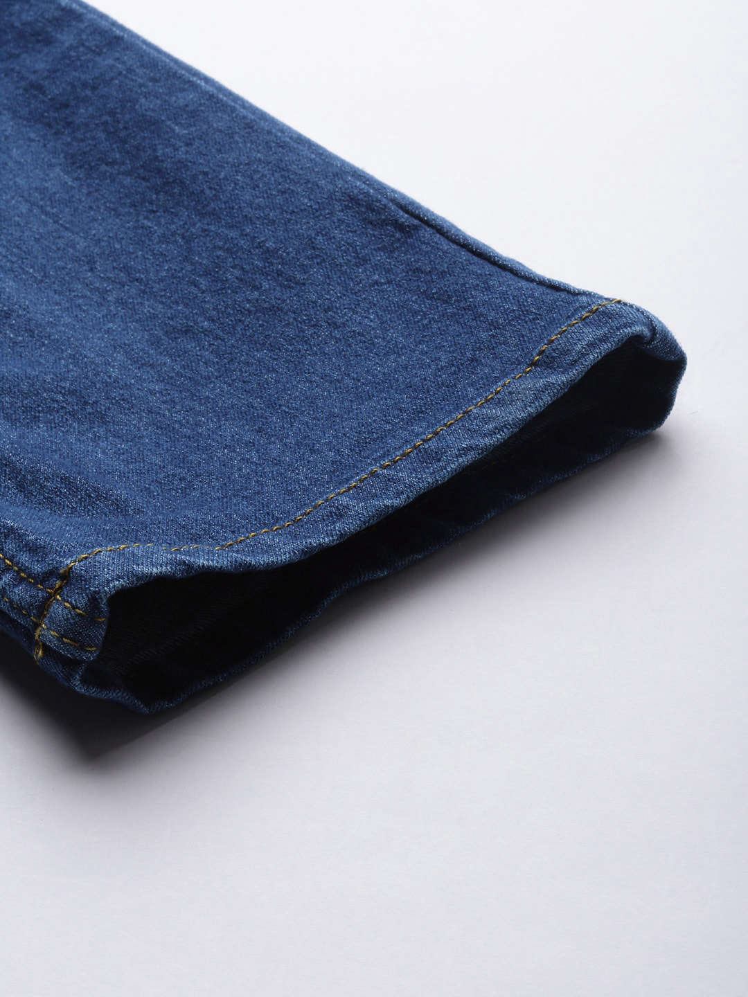 Men's Blue Slim Straight Fit Solid Mid-Rise Stretchable Jeans - Image 7