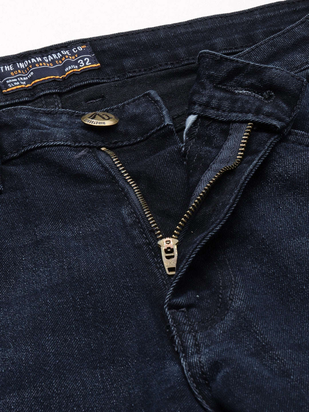 Men's Blue Slim Straight Fit Solid Mid-Rise Stretchable Jeans - Image 4