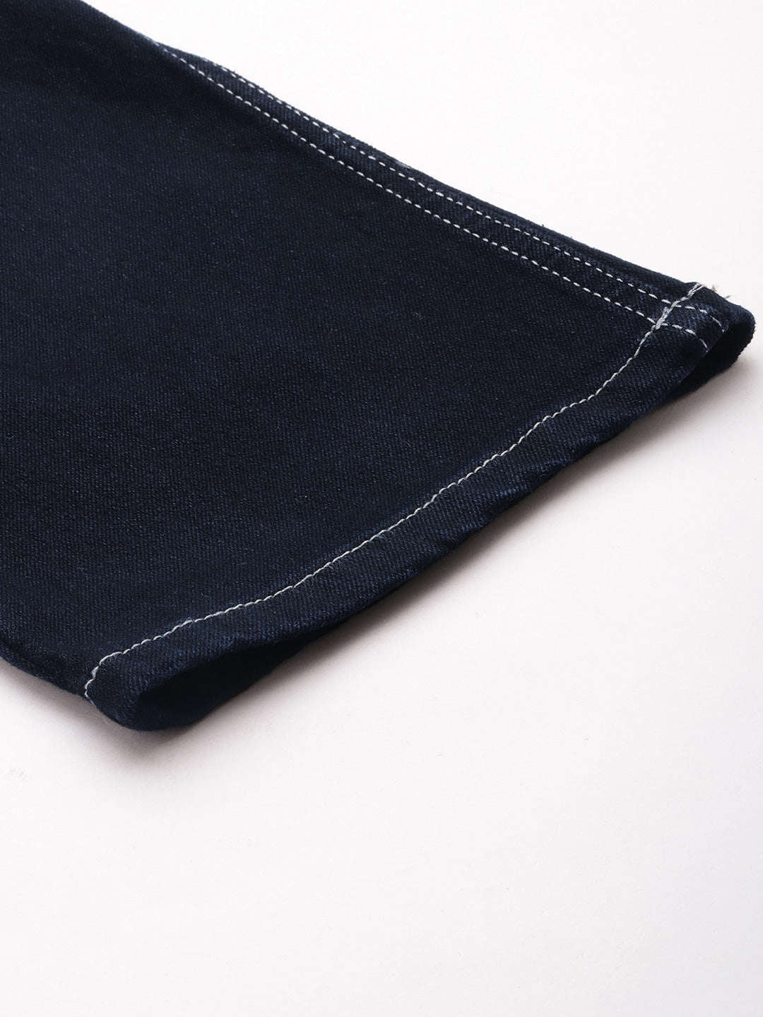 Men's Blue Slim Straight Fit Solid Mid-Rise Stretchable Jeans - Image 7