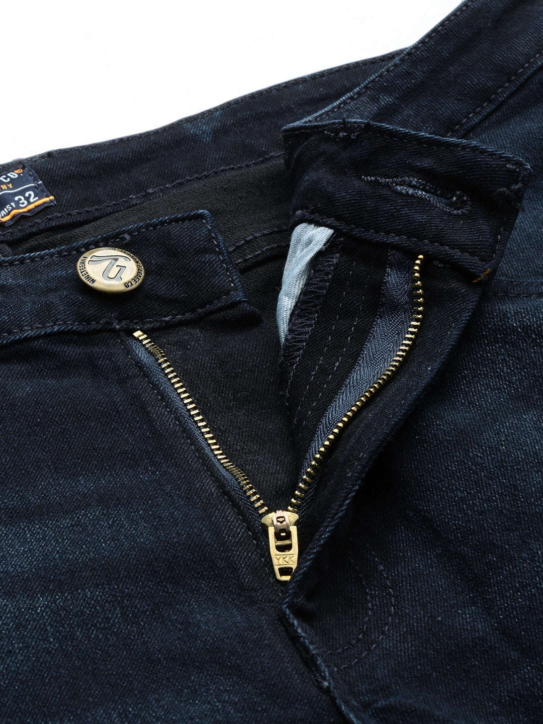 Men's Dark Blue Slim Fit Solid Street Wear Jeans - Image 4