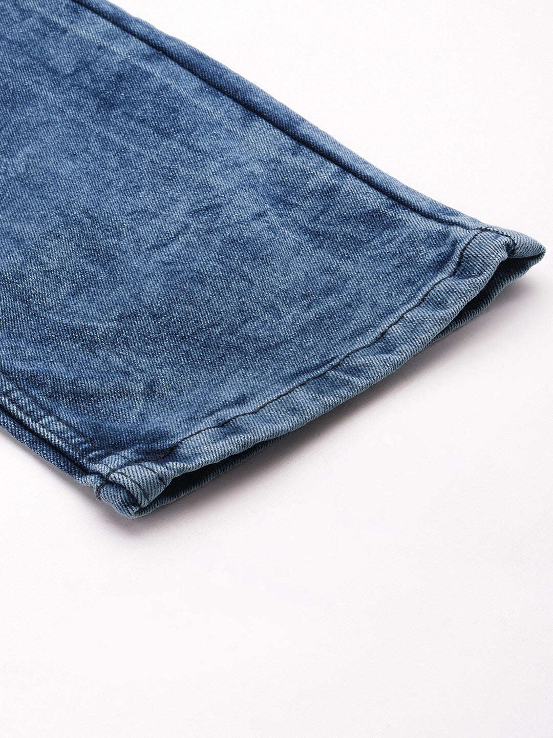 Men's Blue Slim Straight Fit Solid Mid-Rise Stretchable Jeans - Image 7