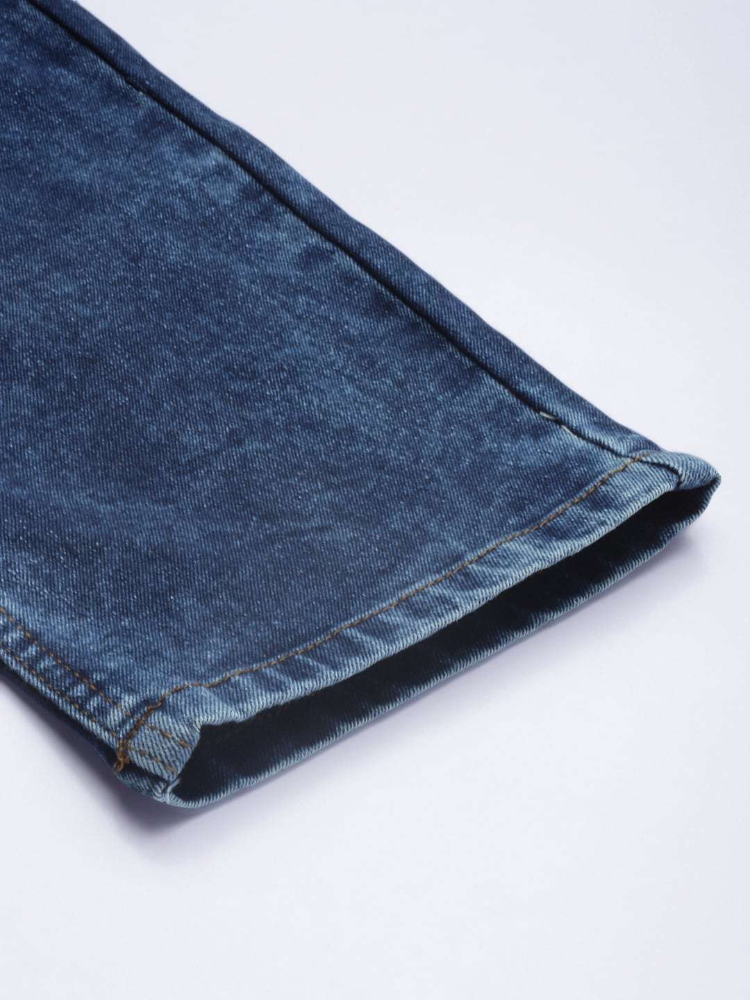 Men's Blue Slim Straight Fit Solid Mid-Rise Stretchable Jeans - Image 7