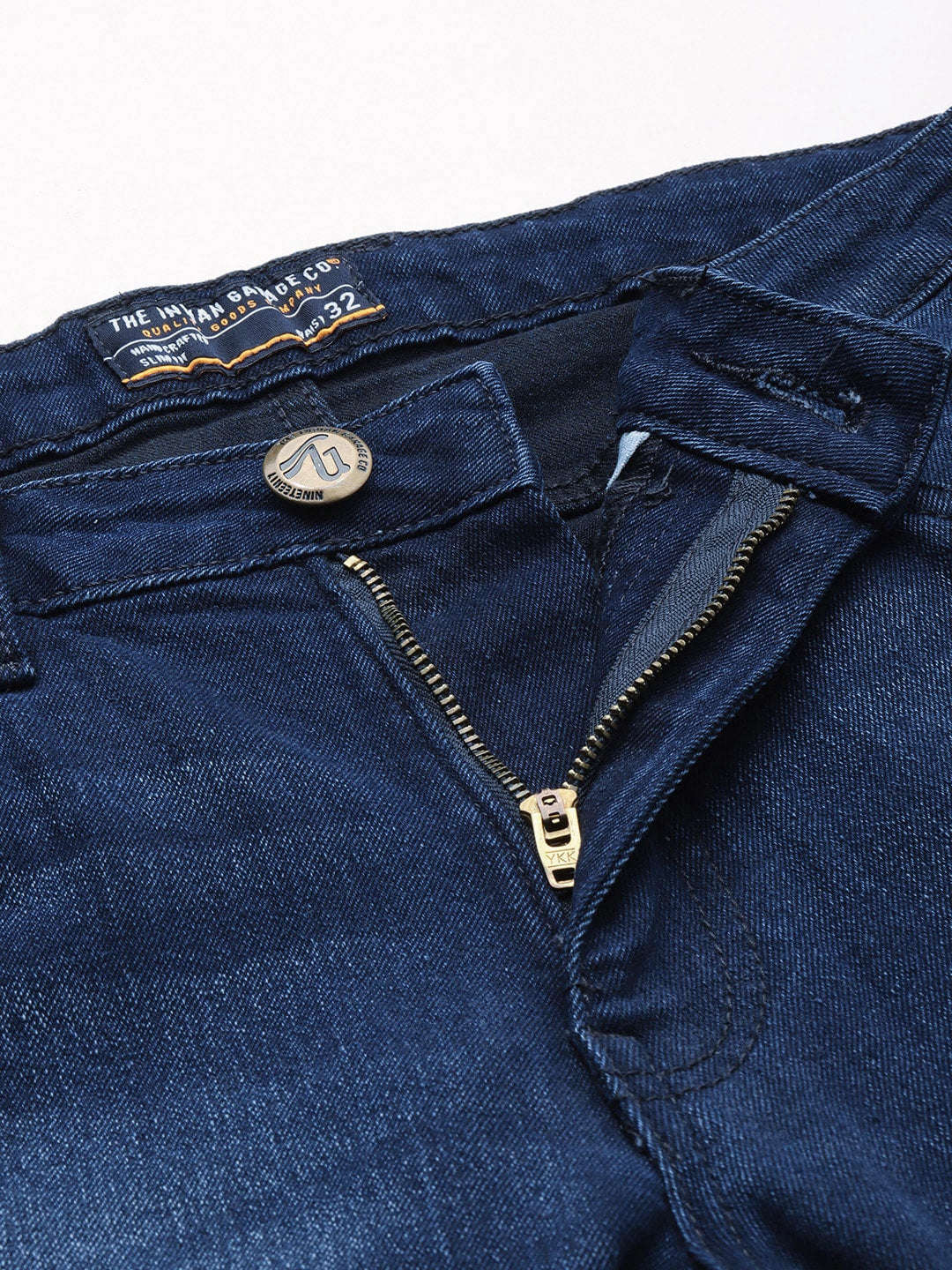 Men's Dark Blue Slim Fit Solid Street Wear Jeans - Image 4