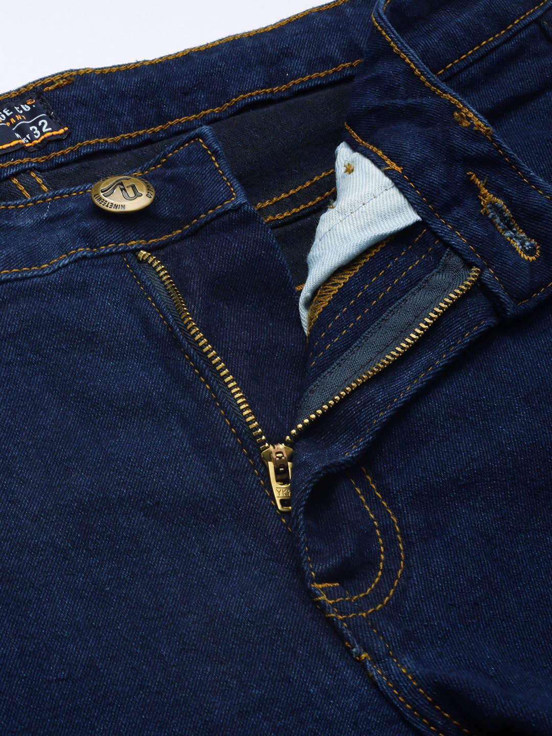 Men's Dark Blue Slim Fit Solid Casual Jeans - Image 5