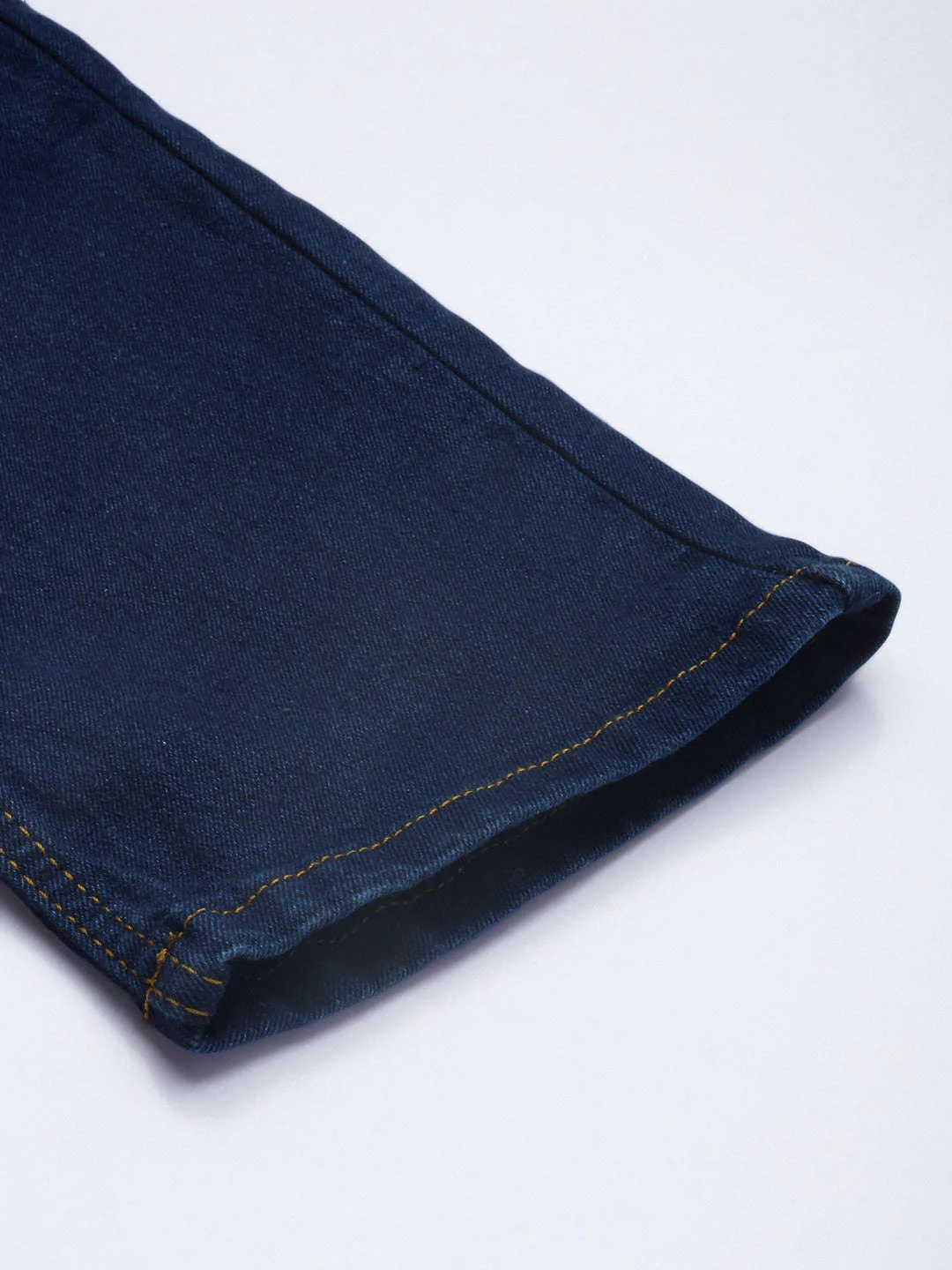 Men's Dark Blue Slim Fit Solid Casual Jeans - Image 7
