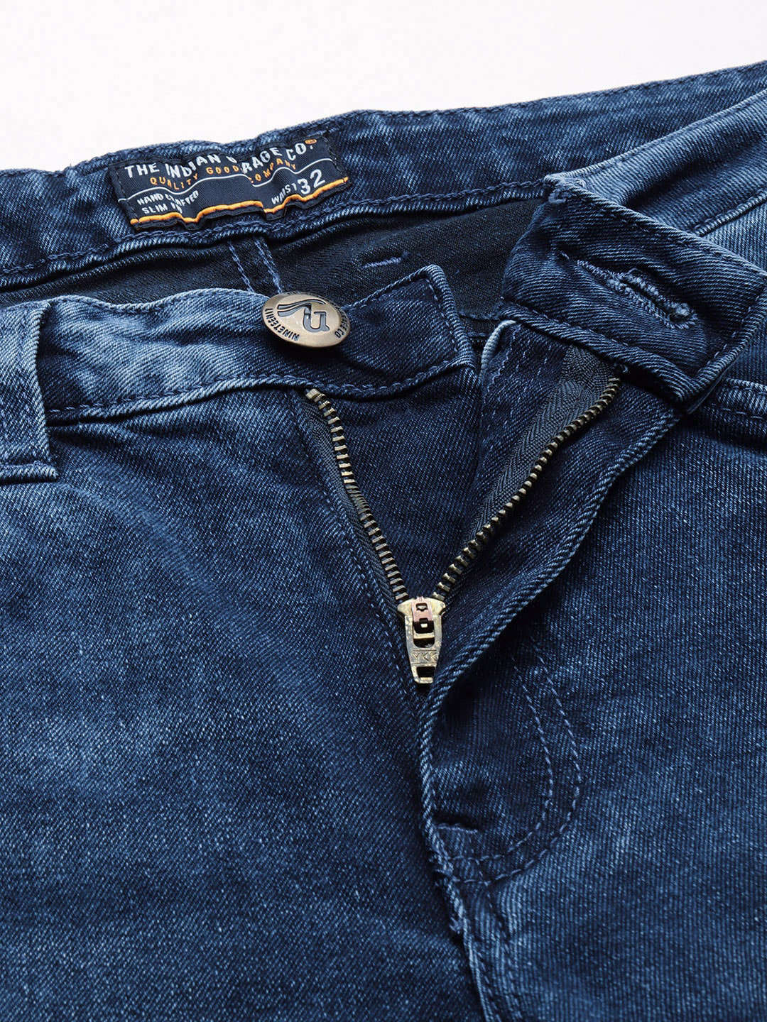 Men's Blue Slim Fit Solid Casual Jeans - Image 4