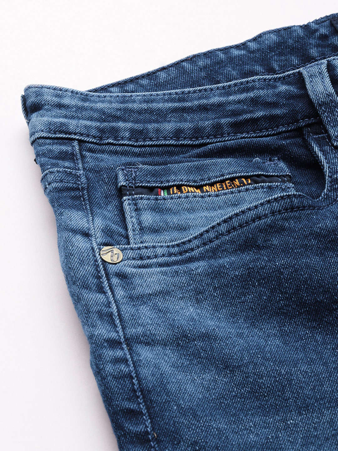 Men's Blue Slim Fit Solid Casual Jeans - Image 6