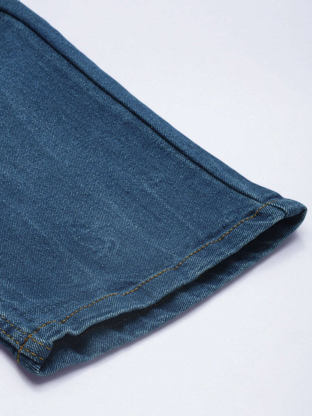 Men's Blue Slim Straight Fit Solid Mid-Rise Stretchable Jeans - Image 7