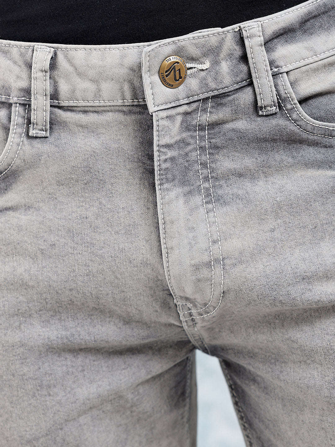 Men's Khaki Slim Fit Solid Street Wear Jeans - Image 6