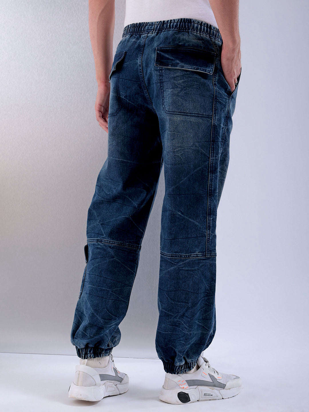Men's Midnight Blue Loose Fit Street Wear Jeans - Image 4