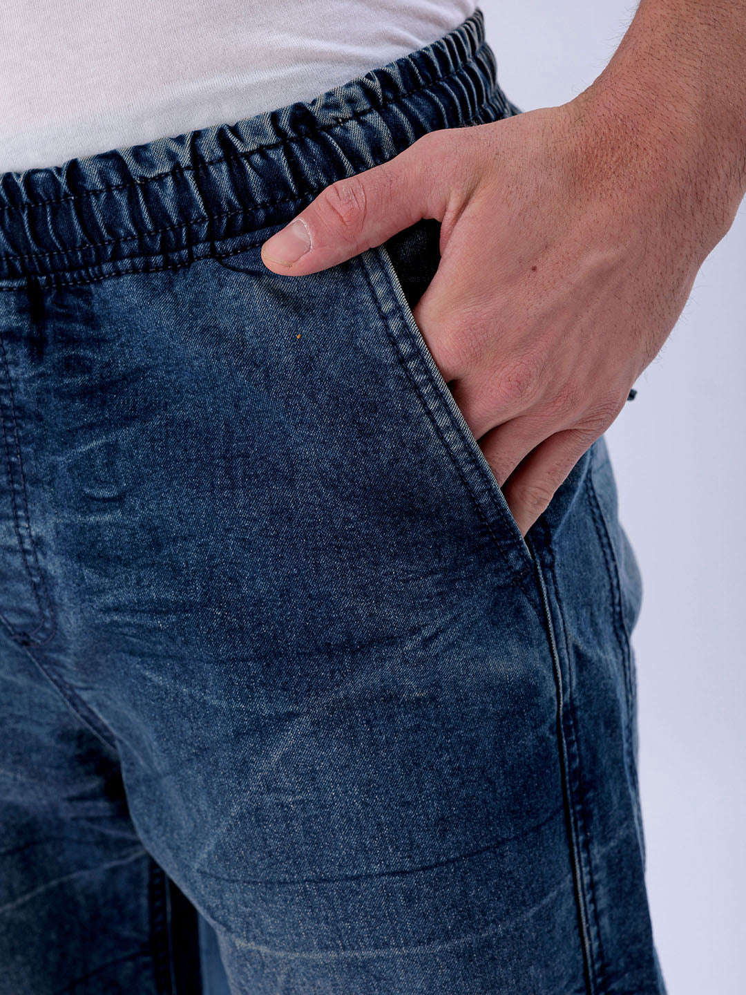 Men's Midnight Blue Loose Fit Street Wear Jeans - Image 7