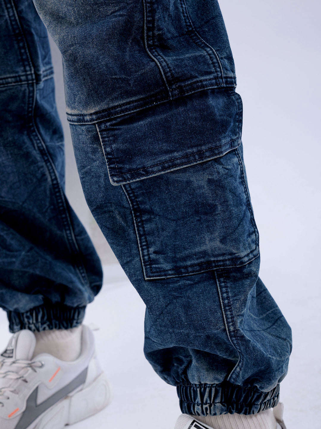 Men's Midnight Blue Loose Fit Street Wear Jeans - Image 8
