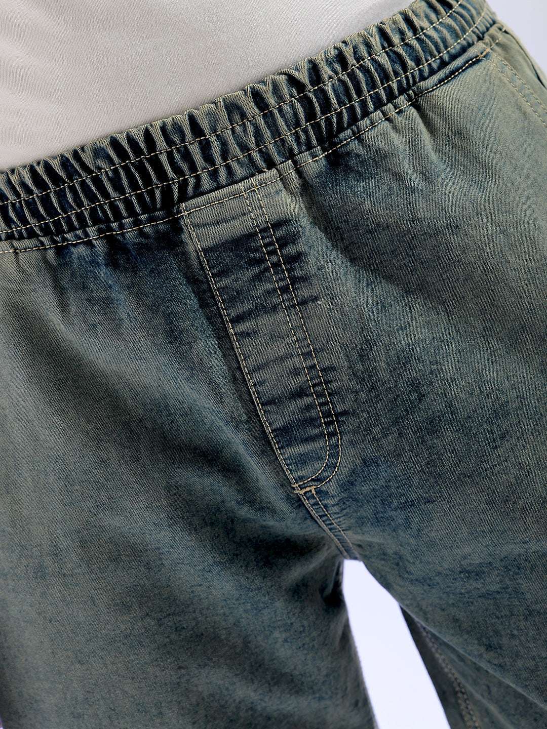 Men's Light Khaki Loose Fit Solid Street Wear Jeans - Image 5