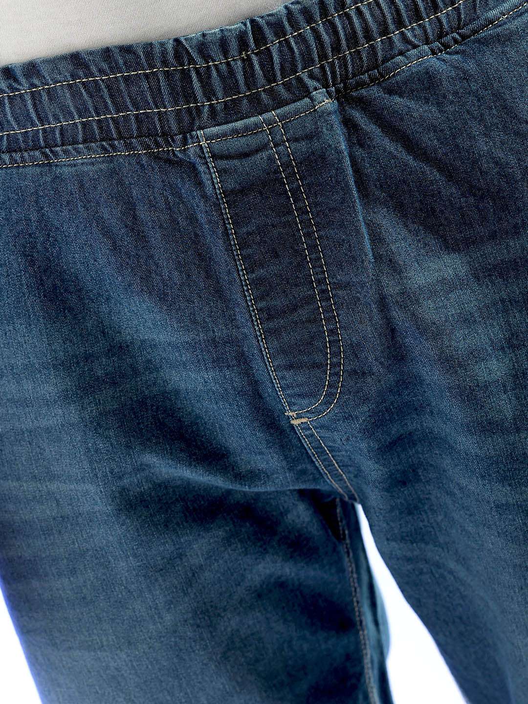 Men's Midnight Blue Loose Fit Solid Street Wear Jeans - Image 5