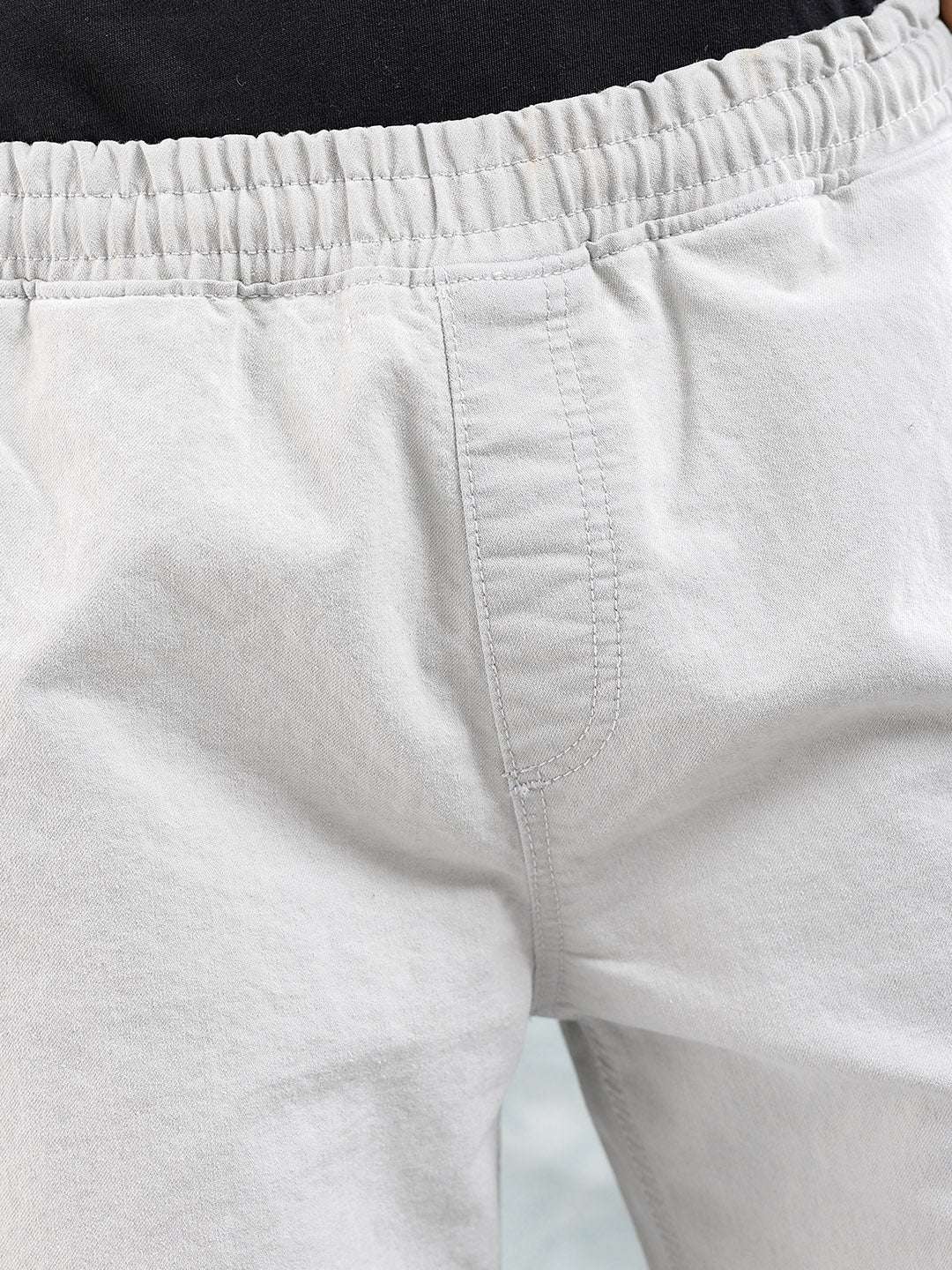 Men's Light Grey Loose Fit Solid Street Wear Jeans - Image 5