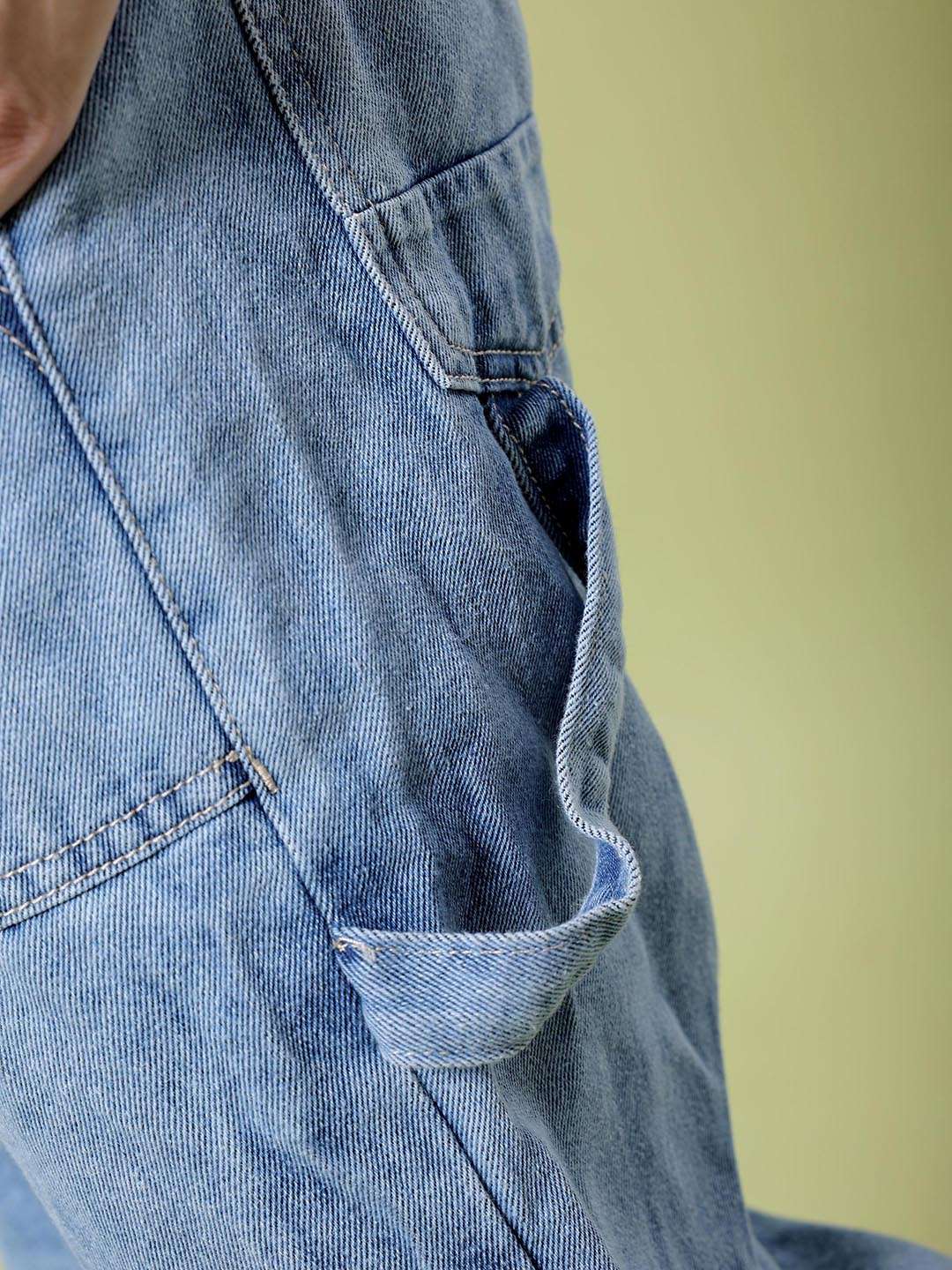 Men's Blue Baggy Solid Mid-Rise Stretchable Jeans - Image 7