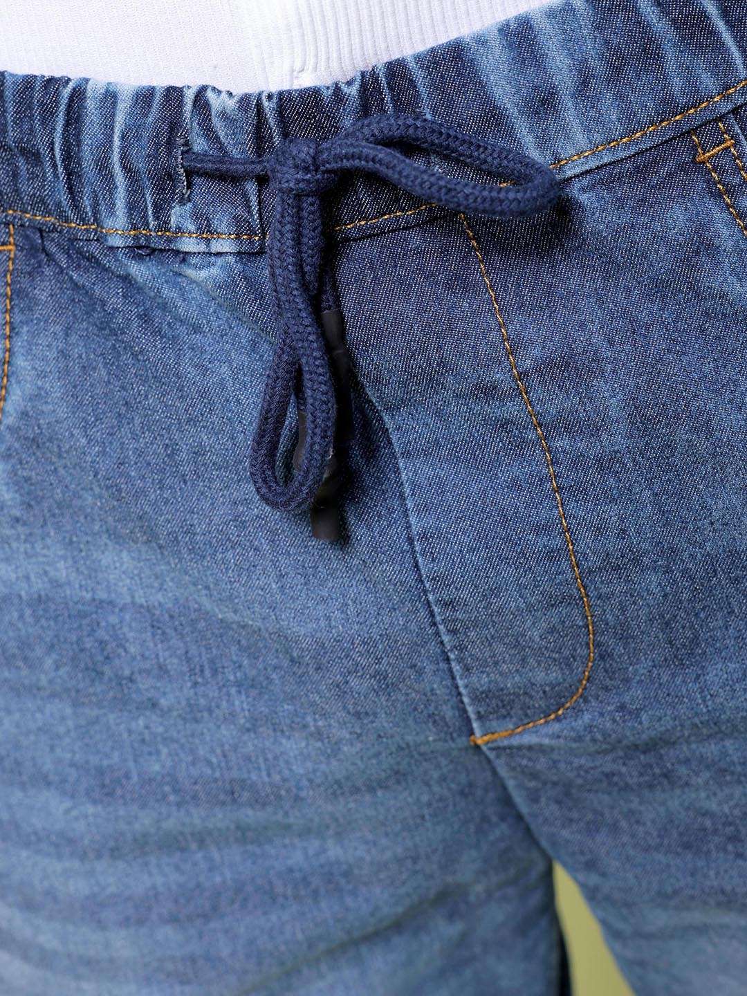 Men's Blue Regular Fit Solid Street Wear Jeans - Image 6