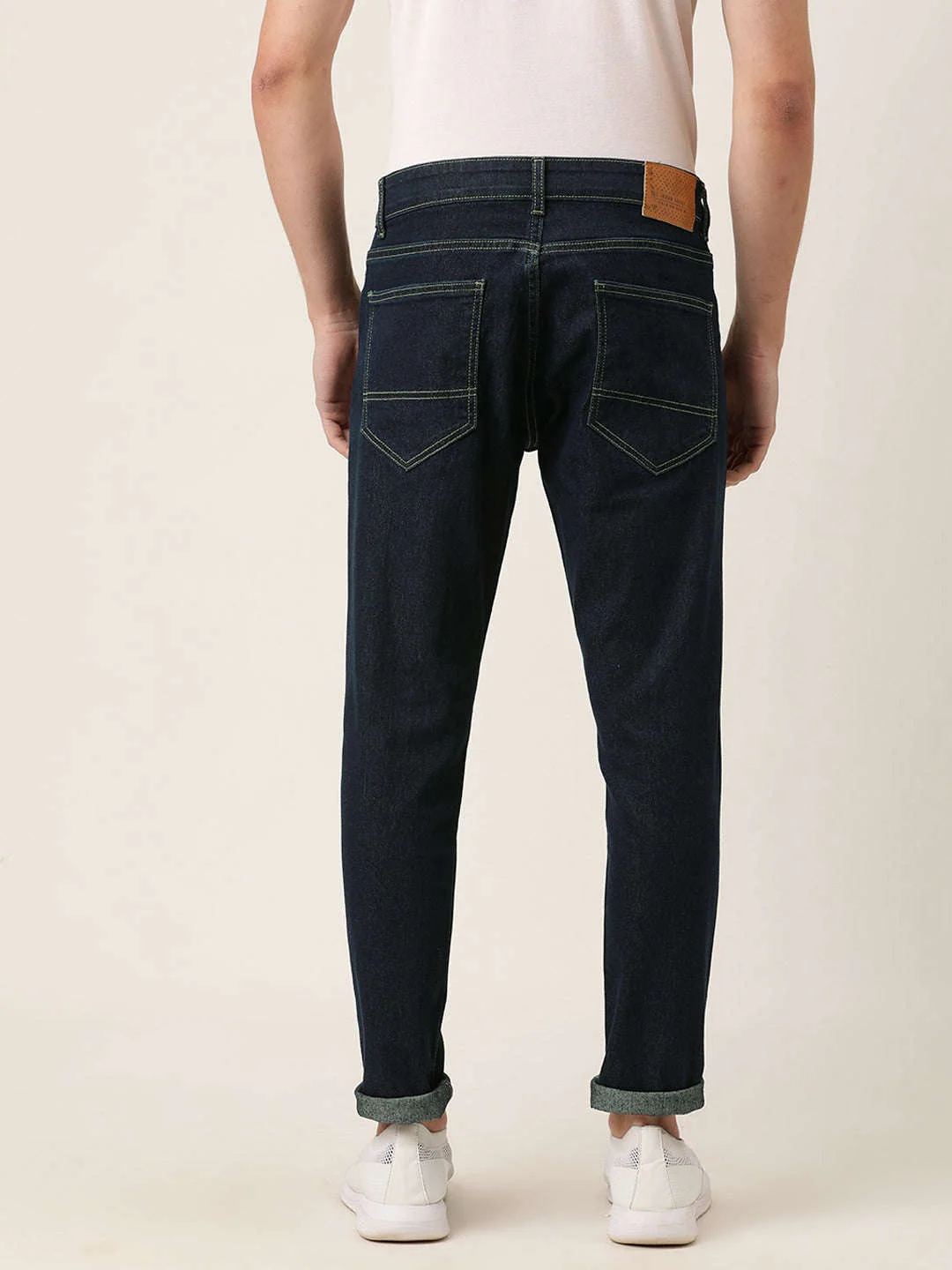 Men's Blue Denim Slim Fit Solid Casual Jeans - Image 3