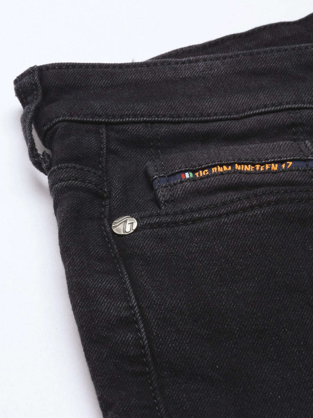 Men's Black Slim Fit Solid Mid-Rise Jeans - Image 6