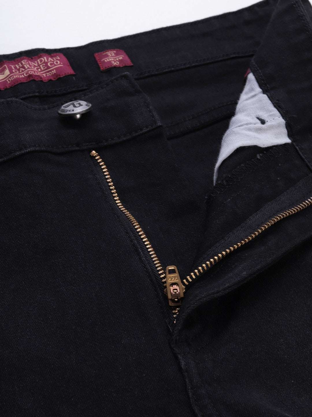 Men's Black Slim Fit Solid Mid-Rise Jeans - Image 5