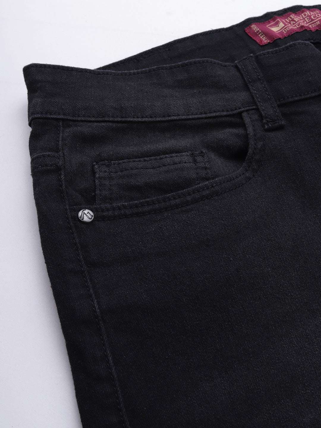 Men's Black Slim Fit Solid Mid-Rise Jeans - Image 6