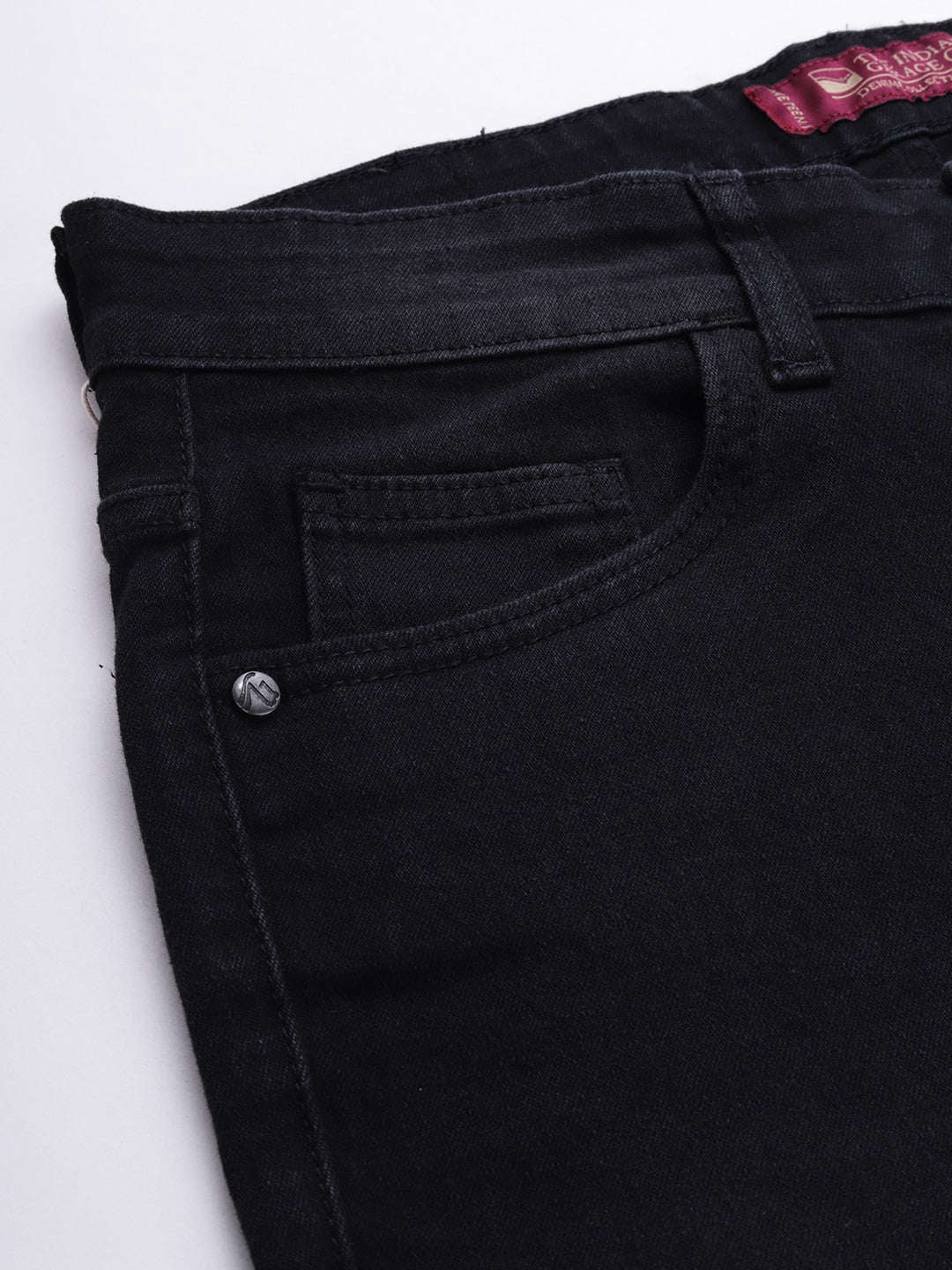 Men's Black Slim Fit Solid Mid-Rise Jeans - Image 6