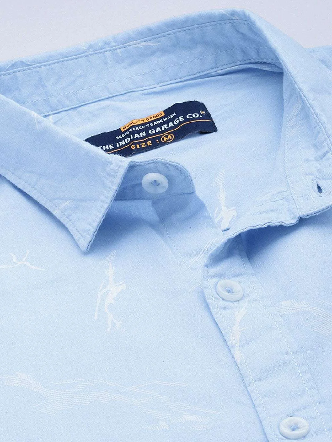 Men's Grey Regular Fit Printed Casual Shirt - Image 3