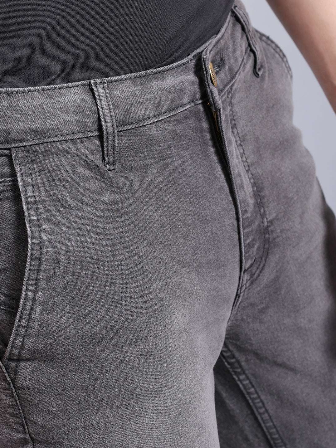 Men's Black Slim Fit Solid Casual Jeans - Image 5