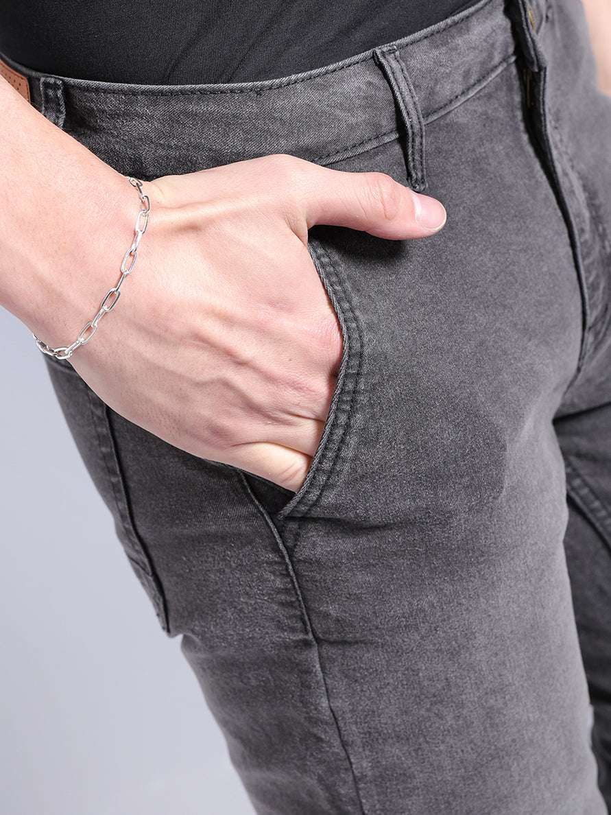 Men's Black Slim Fit Solid Casual Jeans - Image 6