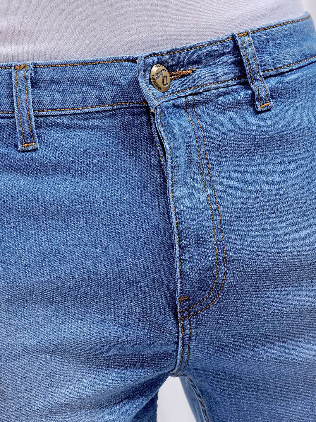 Men's Navy Slim Fit Solid Casual Jeans - Image 4