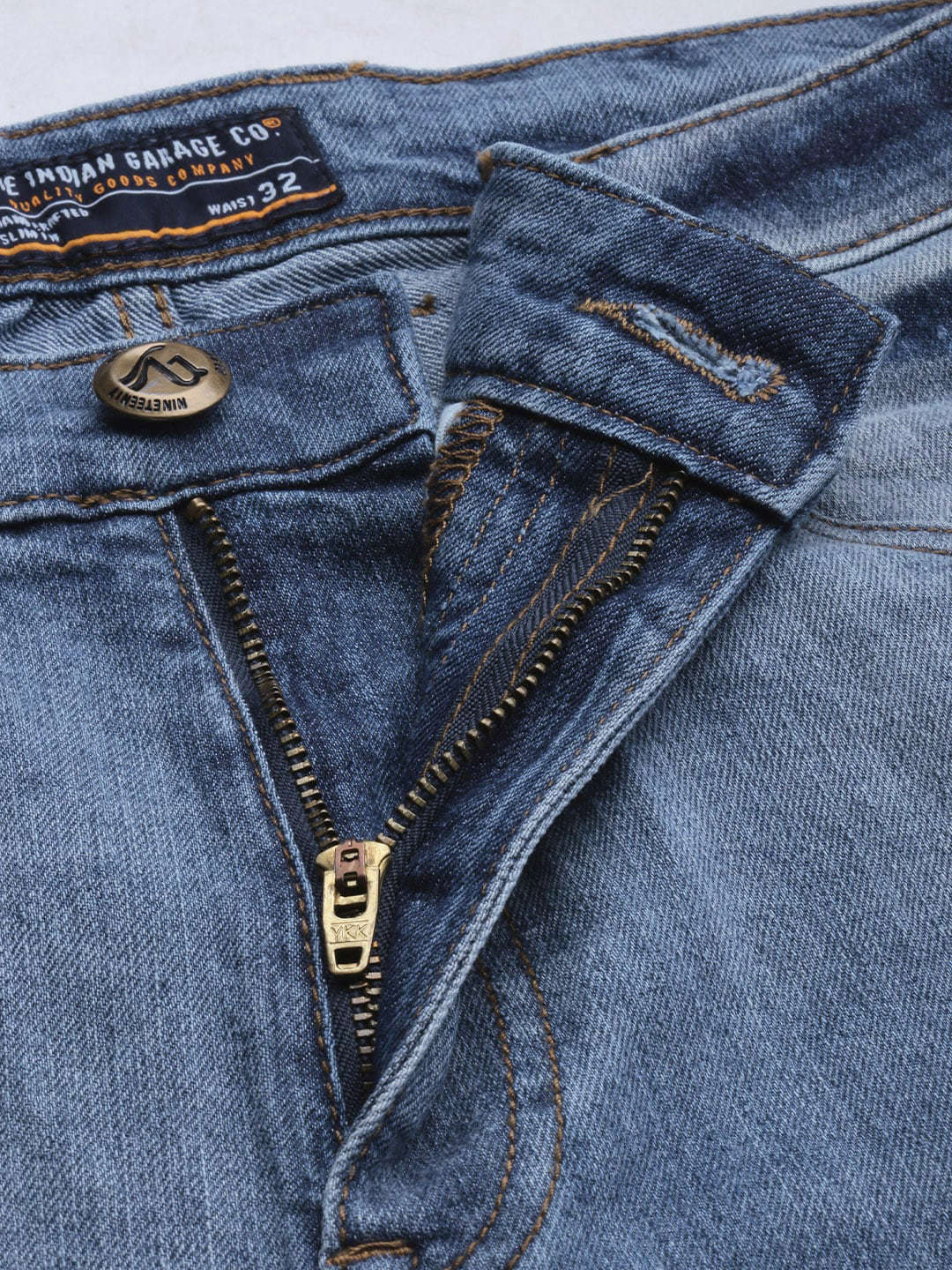 Men's Blue Slim Fit Solid Casual Jeans - Image 4