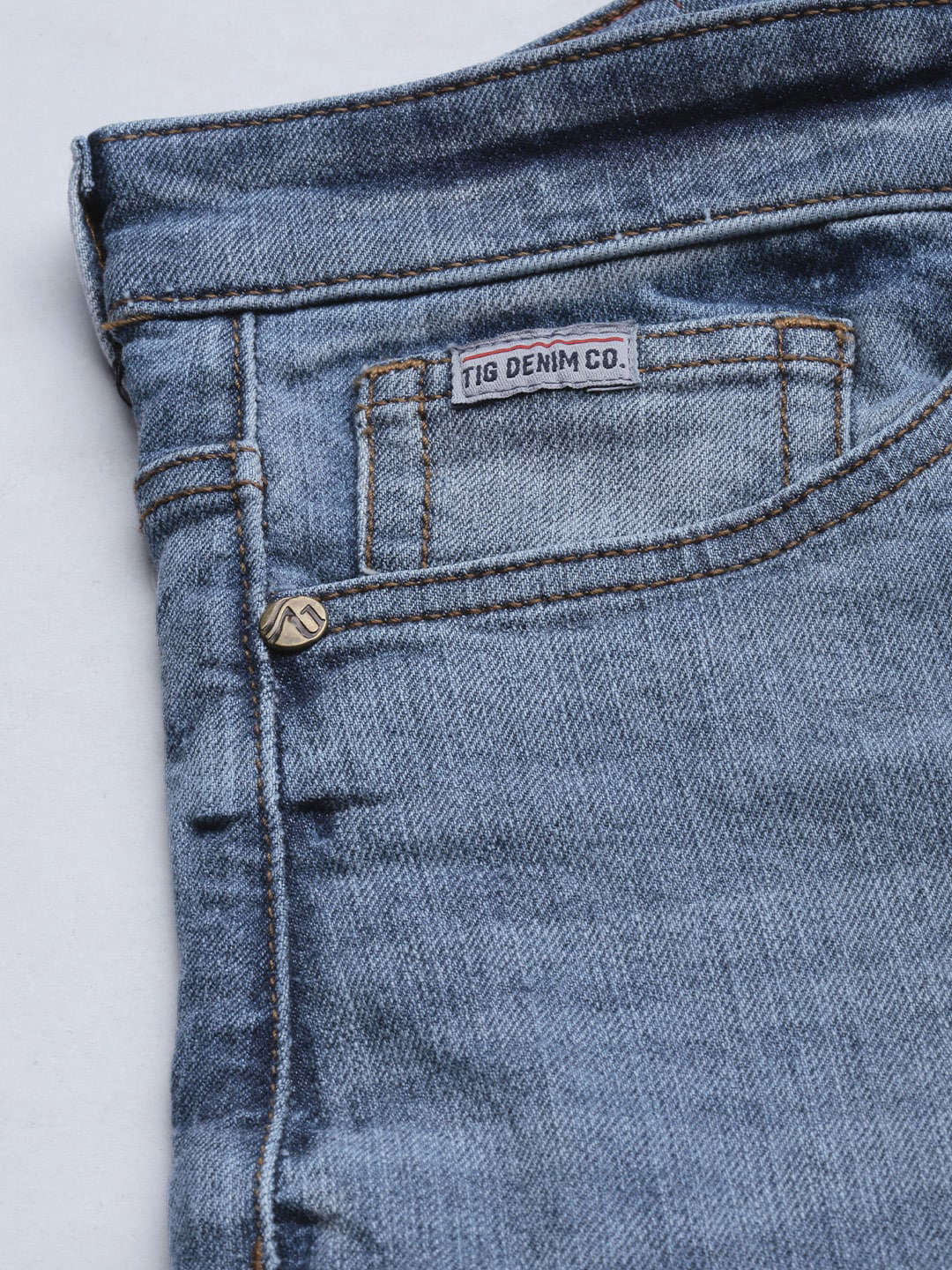 Men's Blue Slim Fit Solid Casual Jeans - Image 6