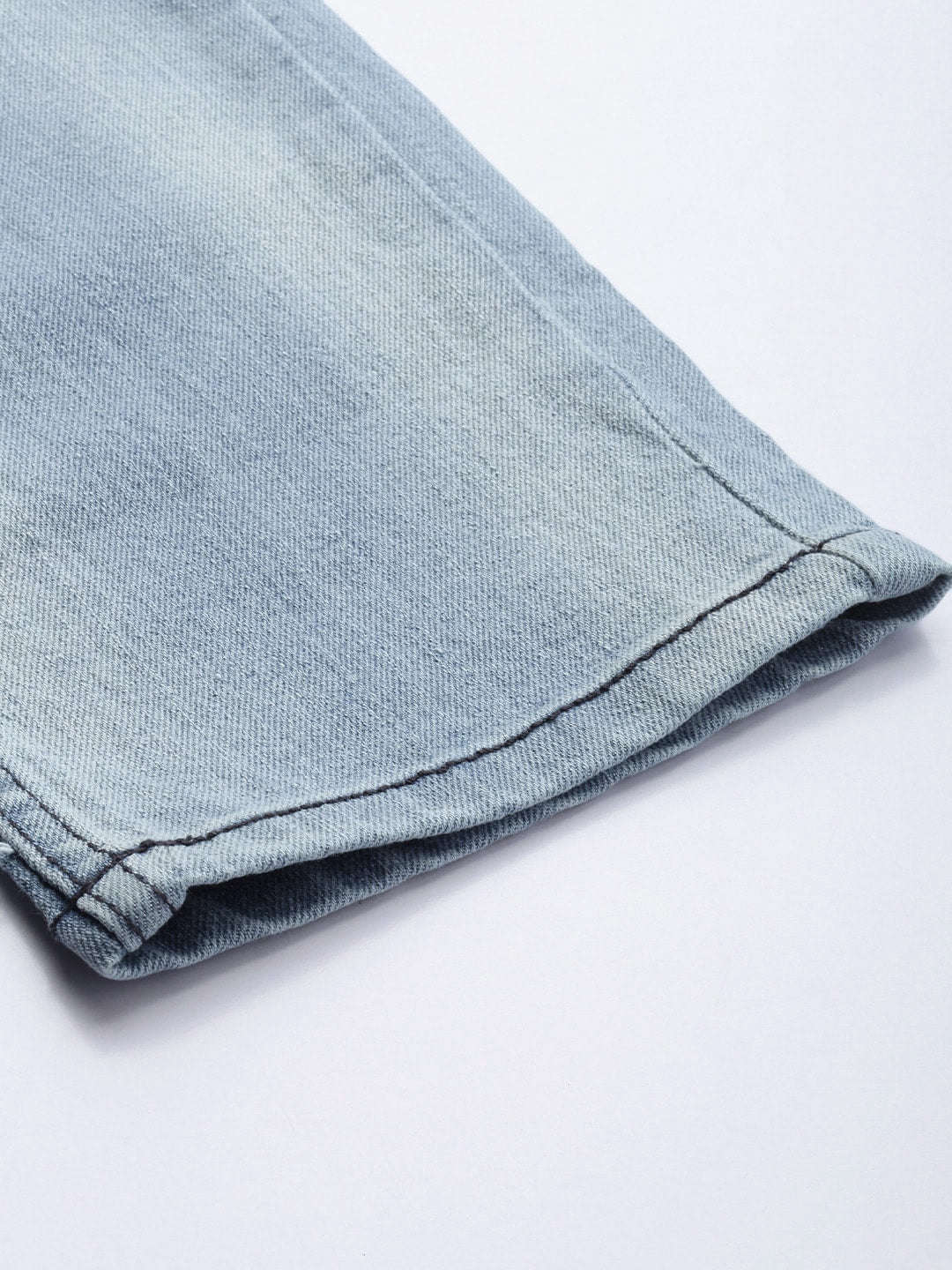 Men's Blue Slim Fit Printed Casual Jeans - Image 7