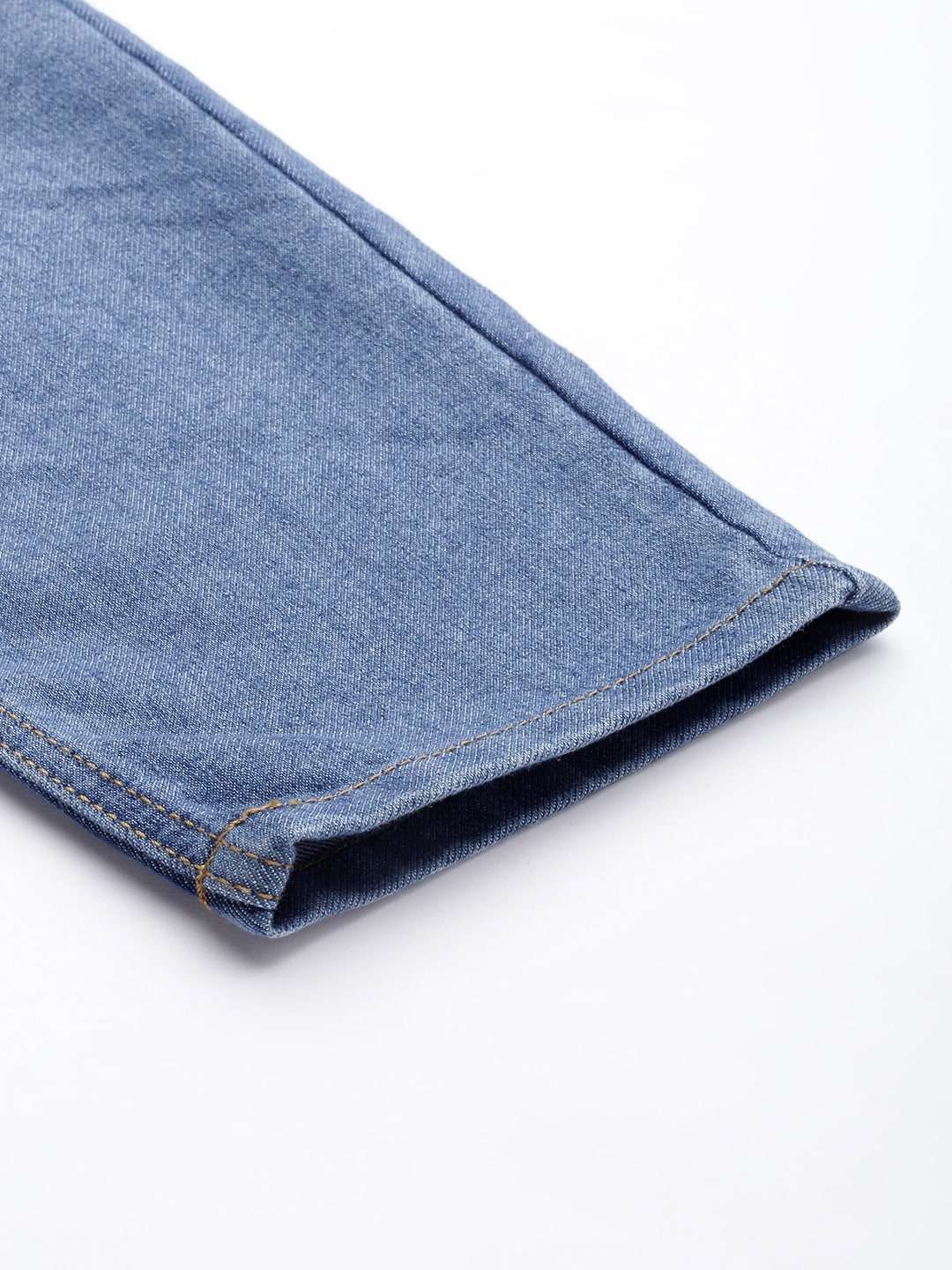 Men's Blue Carpenter Fit Solid Mid-Rise Cargo Jeans - Image 8