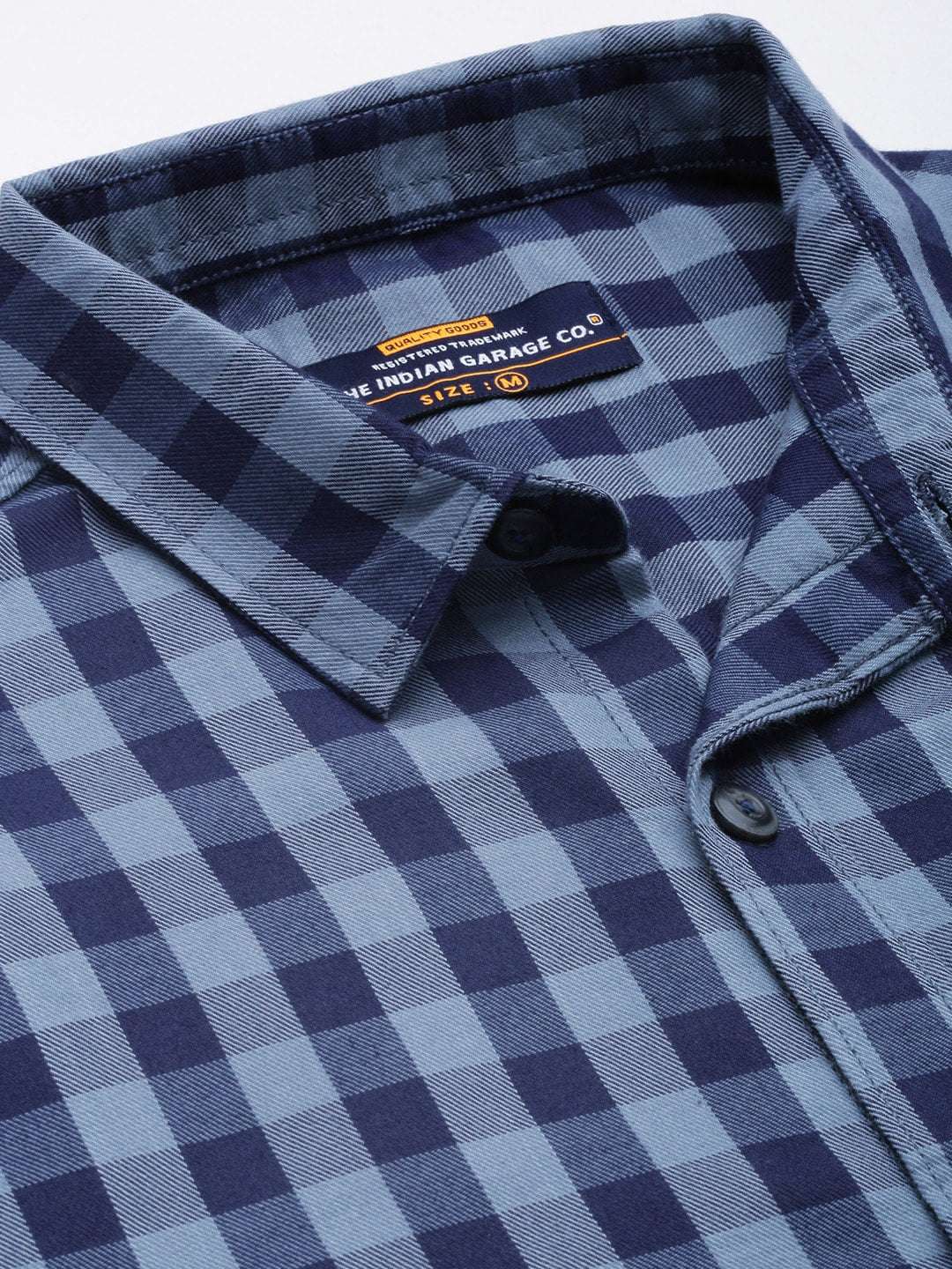 Men's Grey Regular Fit Checkered Casual Shirt - Image 3