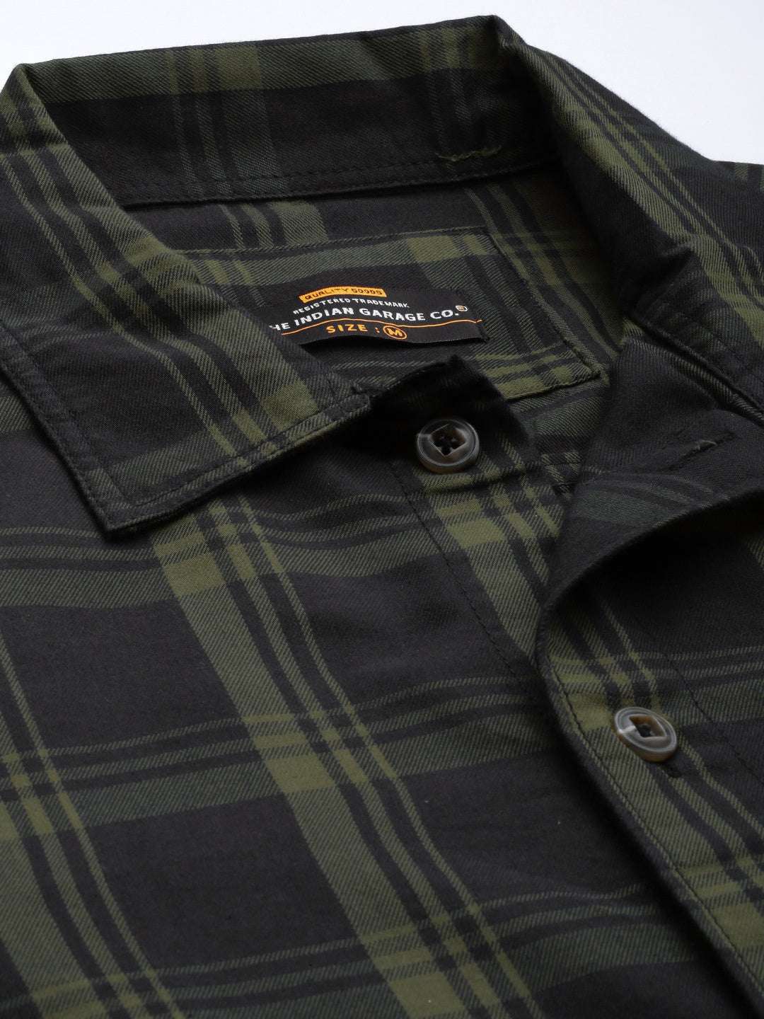 Men's Black Regular Fit Checkered Casual Shirt - Image 3