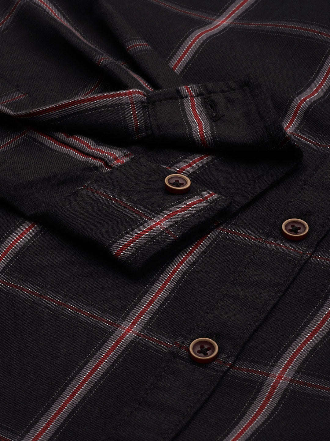 Men's Black Checked Shirt - Image 4