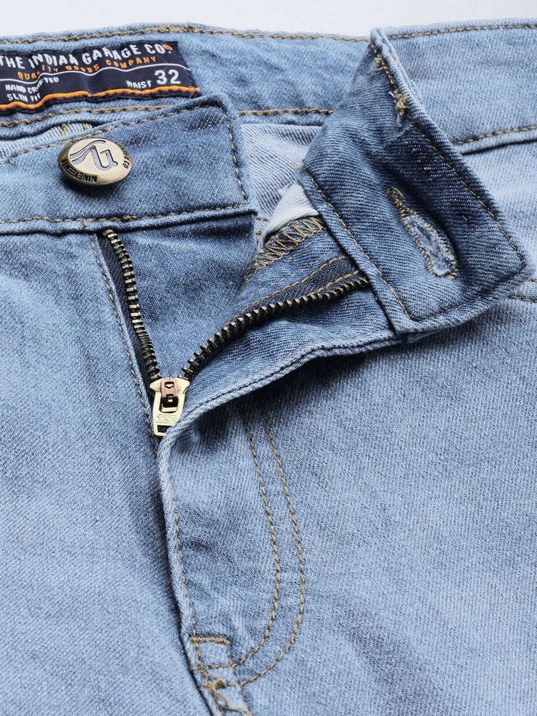 Men's Blue Slim Fit Solid Mid-Rise Stretchable Jeans - Image 5