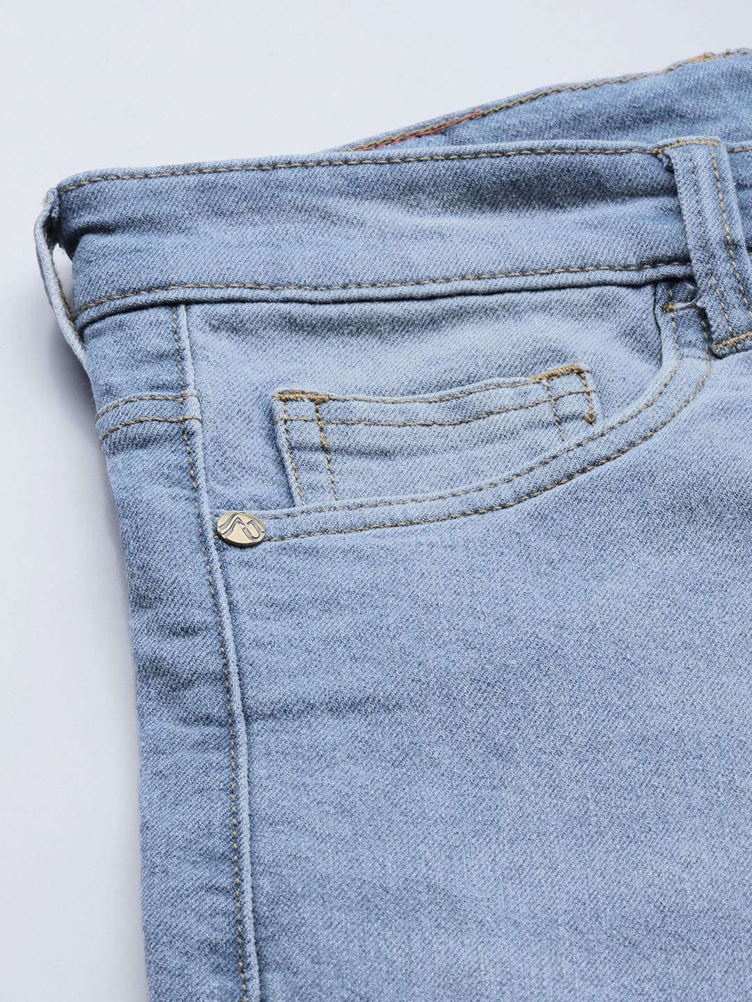 Men's Blue Slim Fit Solid Mid-Rise Stretchable Jeans - Image 6