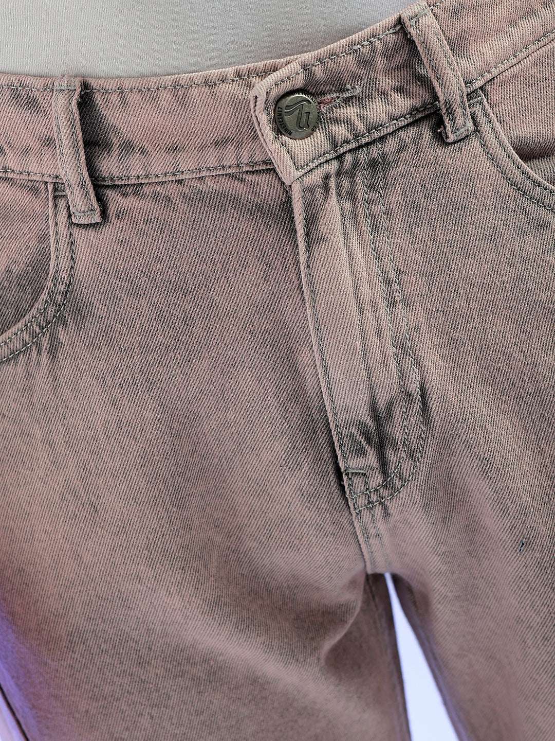 Men's Purple Relaxed Fit Distressed Mid-Rise Cargo Denim - Image 7