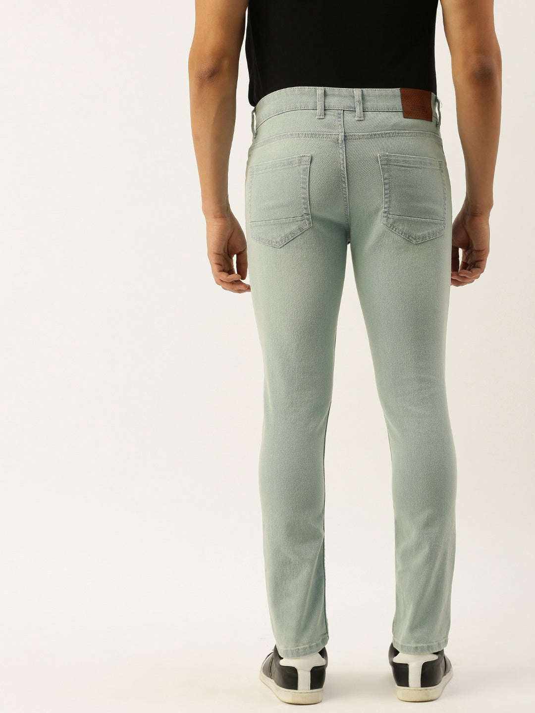 Men's Blue Slim Fit Solid Low-Rise Stretchable Jeans - Image 3