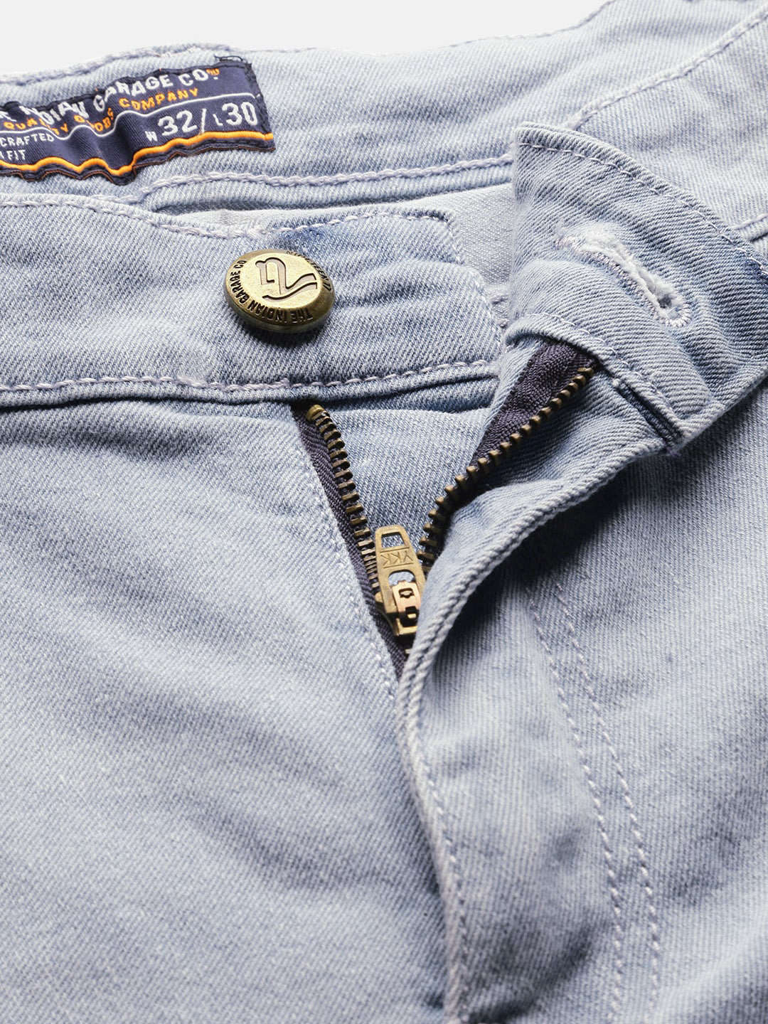 Men's Light Blue Slim Fit Solid Casual Jeans - Image 4